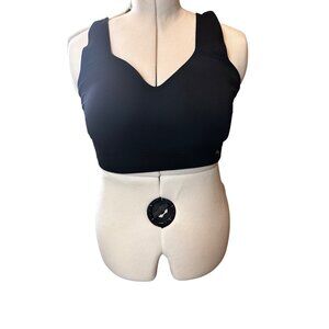 Puma XL Sports Bra Adjustable Straps V-Neck Lightweight Stretch Activewear BLK